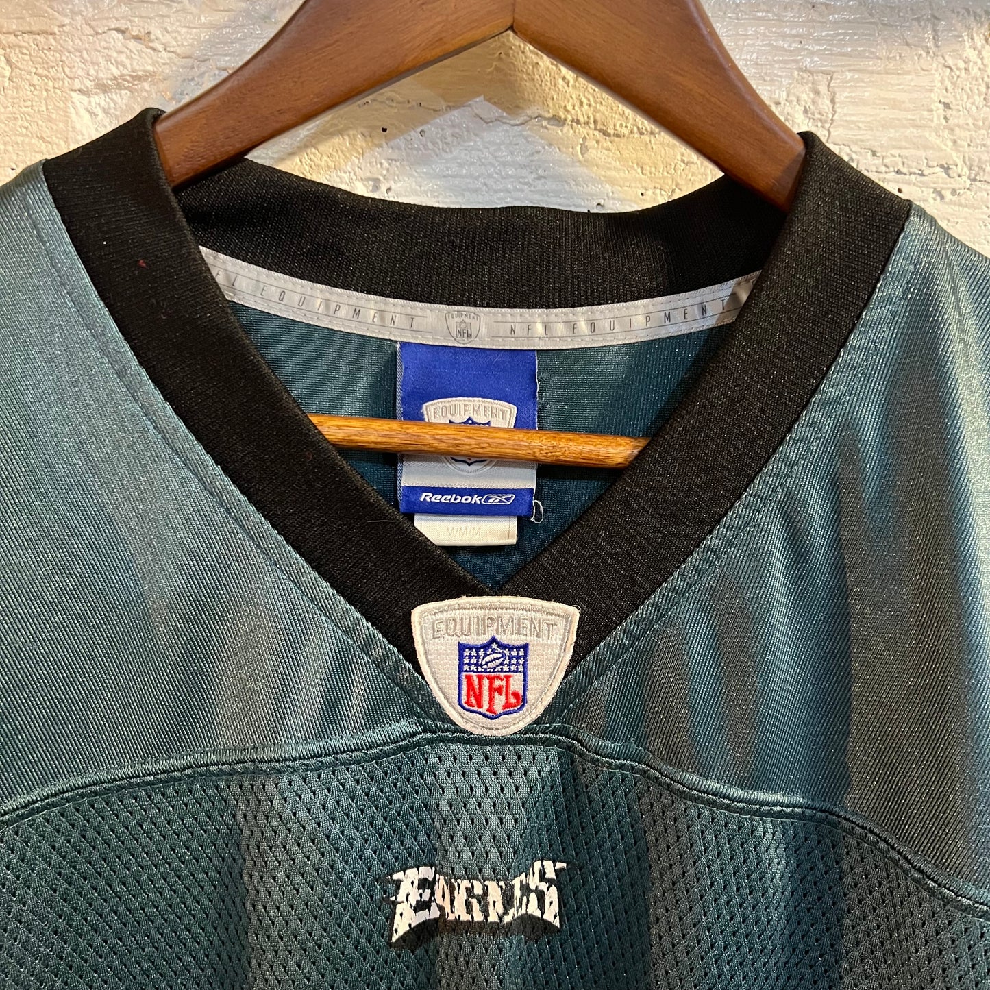 Vintage Philadelphia Eagles Reggie Brown #86 Reebok Equipment Football Jersey - Size Medium - Midnight Green/White