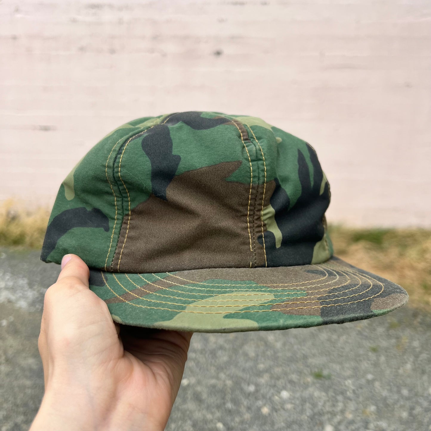 Vintage 1970's Woodland Camoflauge Gore-Tex Hunting Cap - Size X-Large - Made In USA