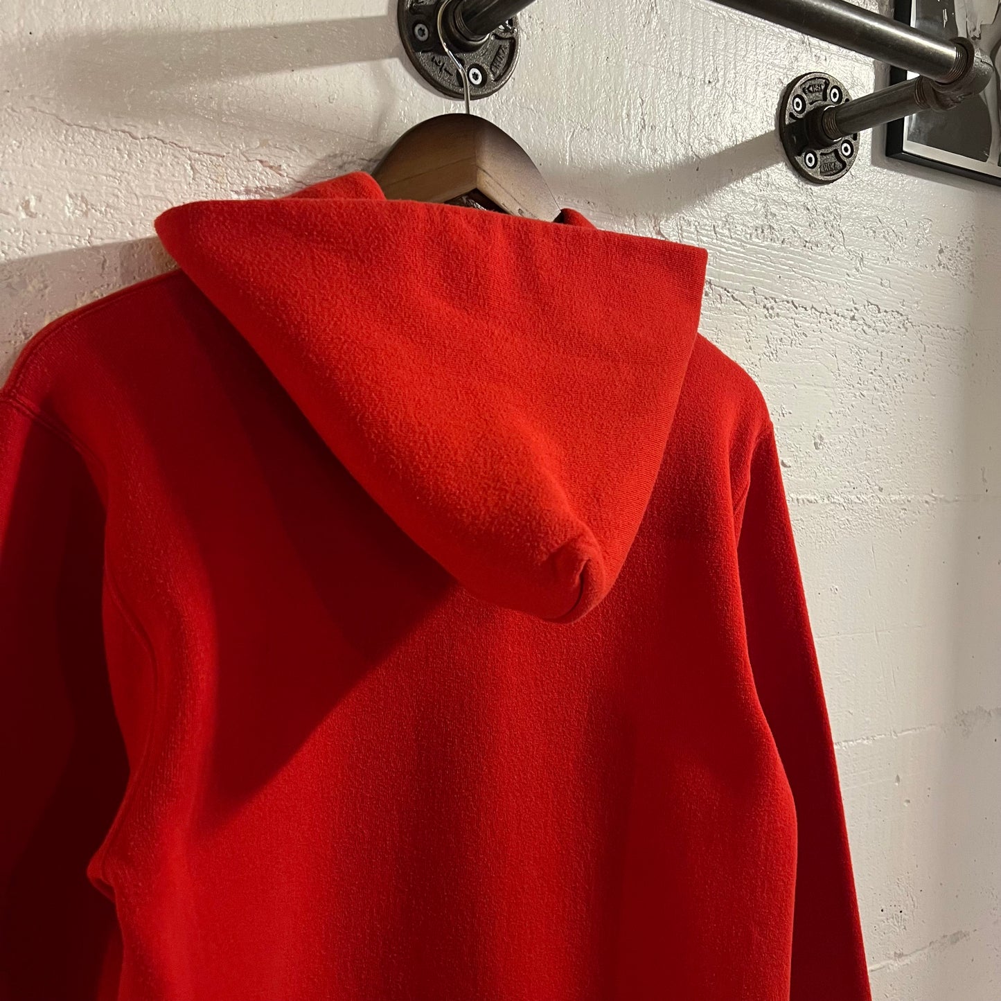 Vintage 90’s Russell Athletic B-W Hawks 180 Hoodie Sweatshirt - Size Small - Made In USA - Red/Black/White