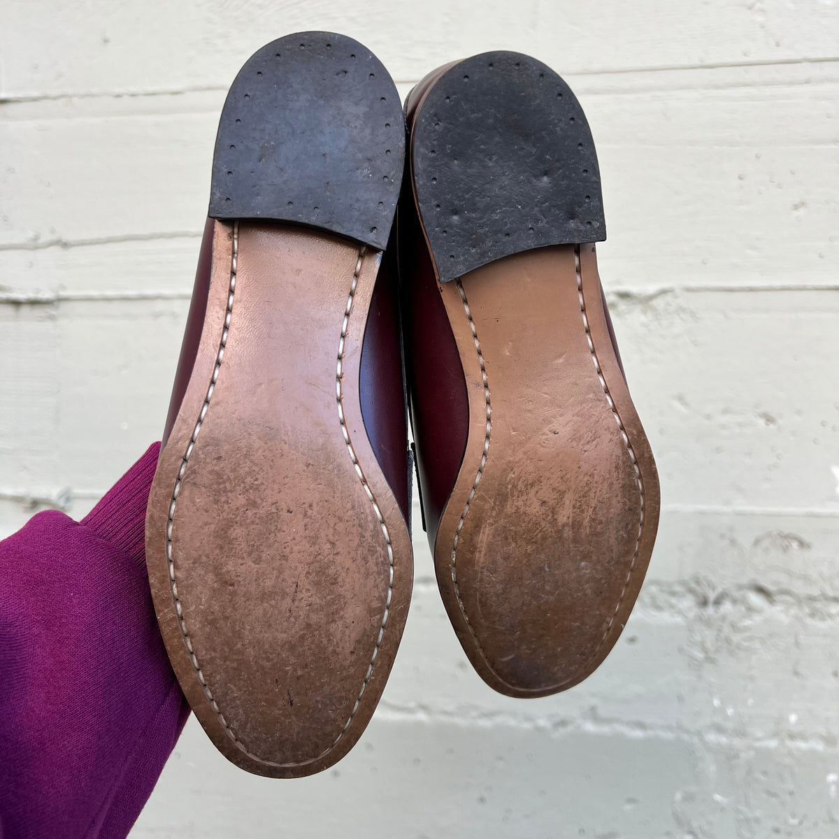 True Vintage 1960's Sears Merri-Mocs Oxblood Leather Loafers - Size 5.5B (Standard) - Made In USA - Style 16400
