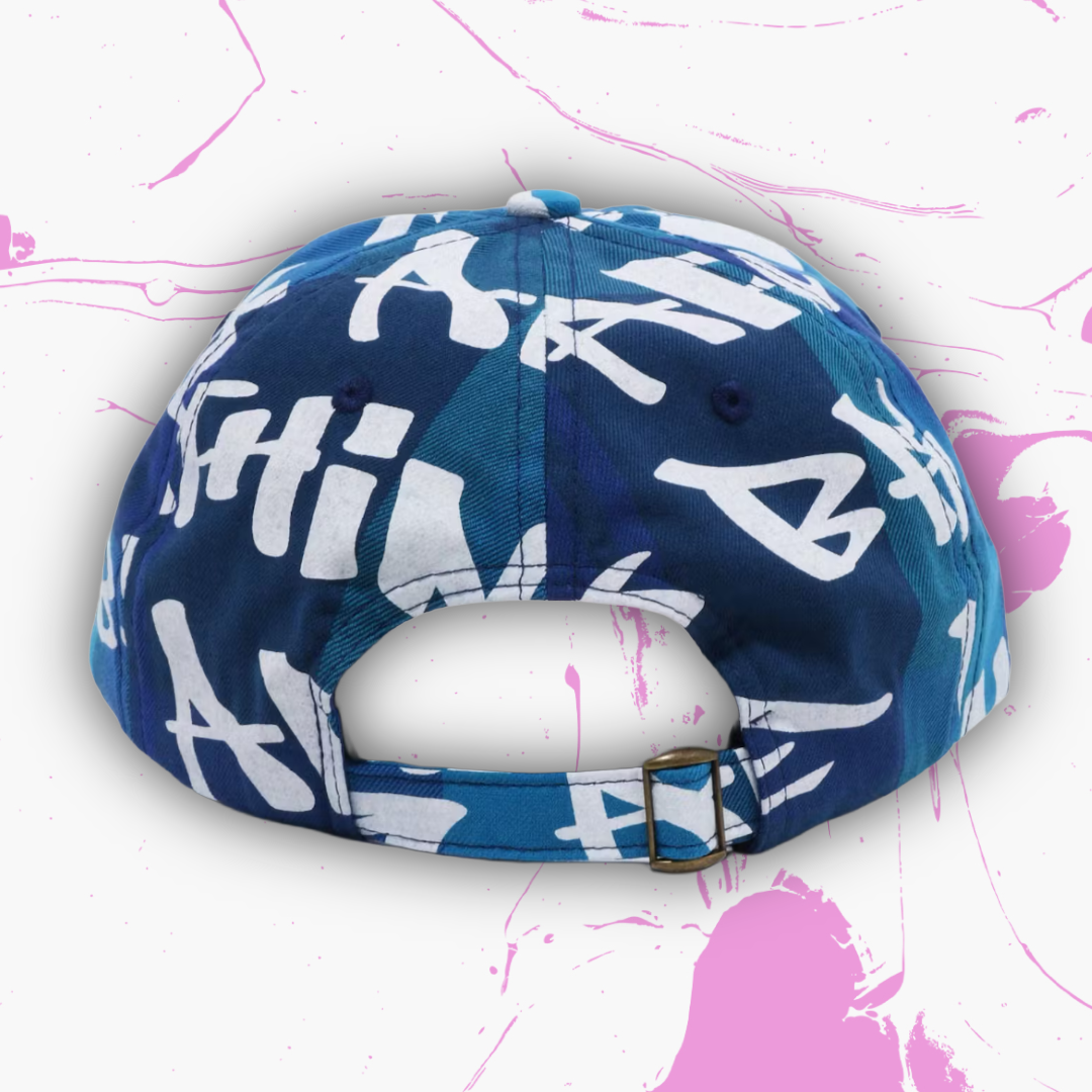 *NEW* BAPE Graffiti Check Strapback Panel Cap - O/S - Blue - FW22