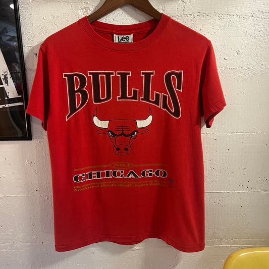 Vintage 90’s Lee Sport Chicago Bulls NBA Baby Tee - Size Youth Large - Made In USA - Red/White/Black