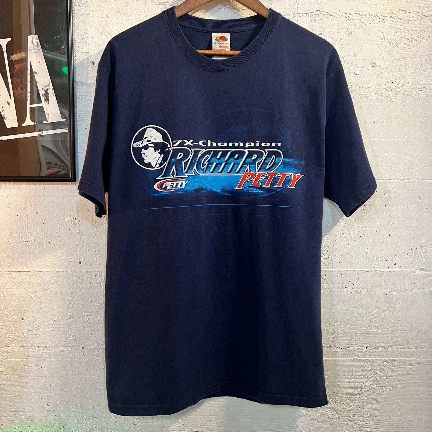 Vintage Y2K Richard Petty Nascar Racing T-Shirt - Size Large - Navy