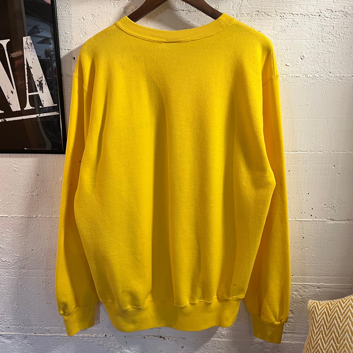 Vintage 80’s Embroidered Champion Crewneck Sweatshirt - Size Large - Made In USA - Yellow