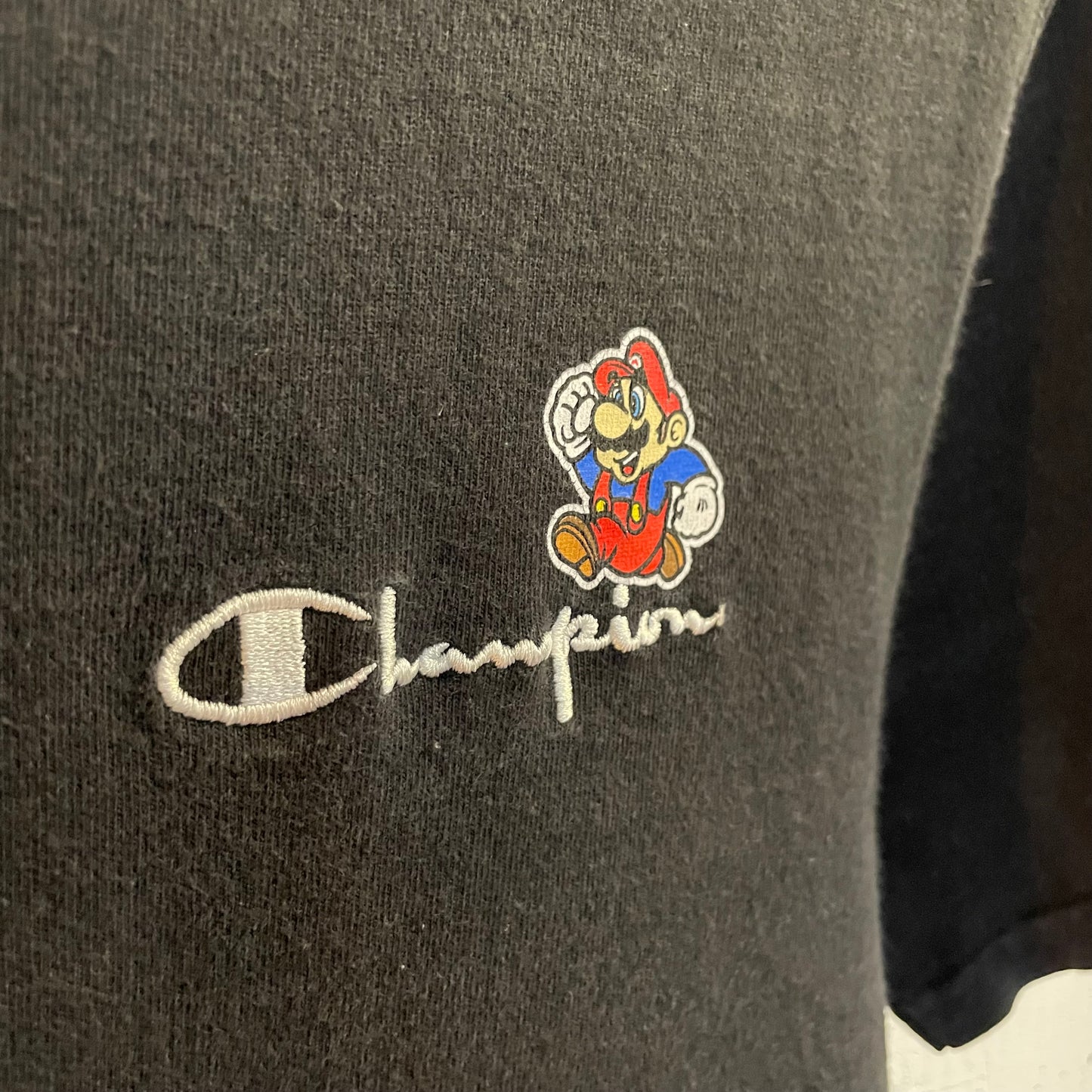 Champion Super Mario Bros. Japanese Logo T-Shirt - Size Small - Black