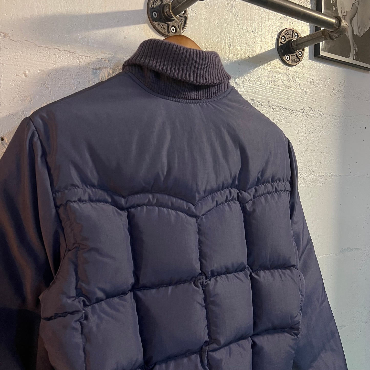Vintage 70's Tempco Goose Down Western Cut Puffer Jacket - Size Youth XL (14) - Made In USA - Lavender