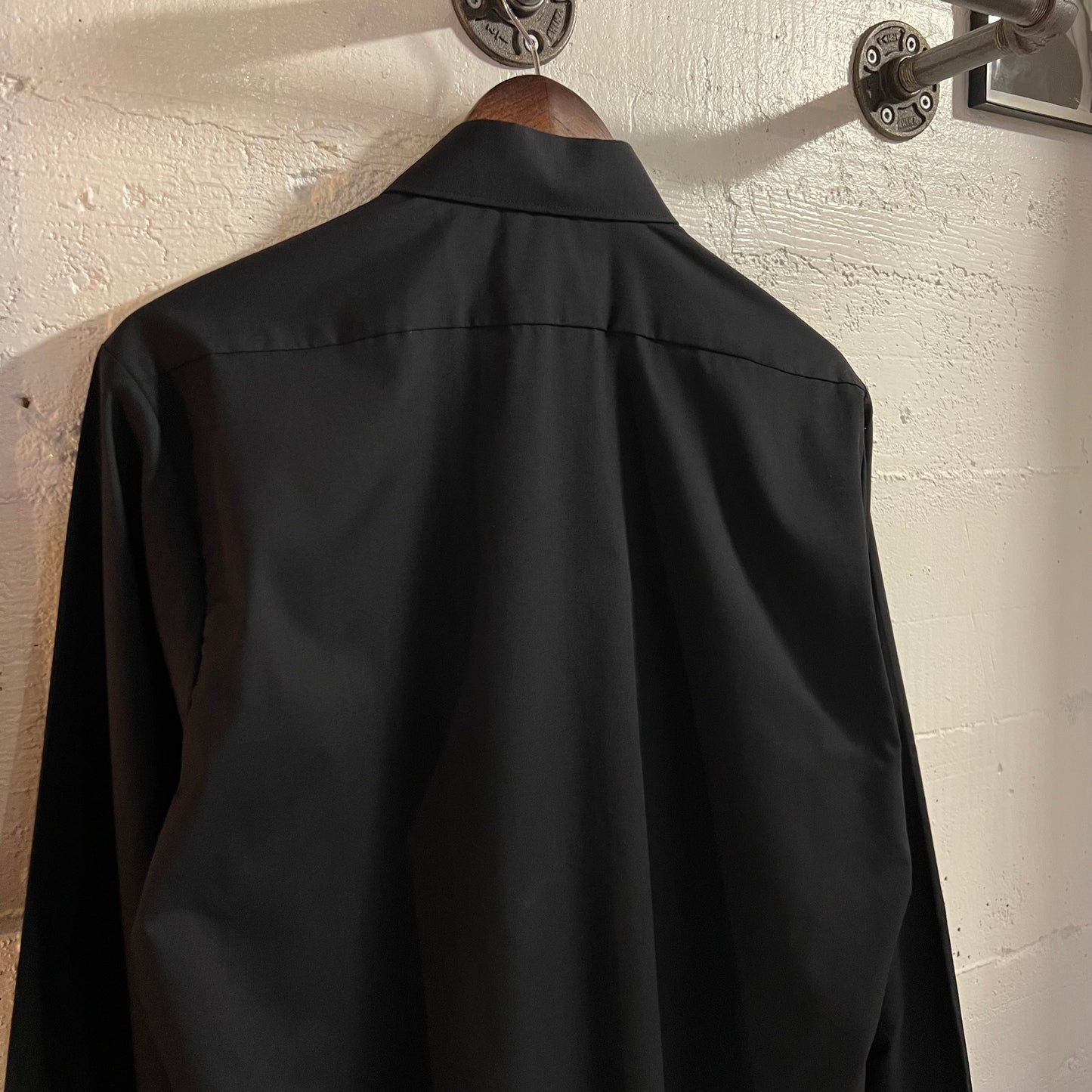 Vintage 80's Classix Black Long Sleeve Button Up Dress Shirt - Size 15-15 ½ - Black