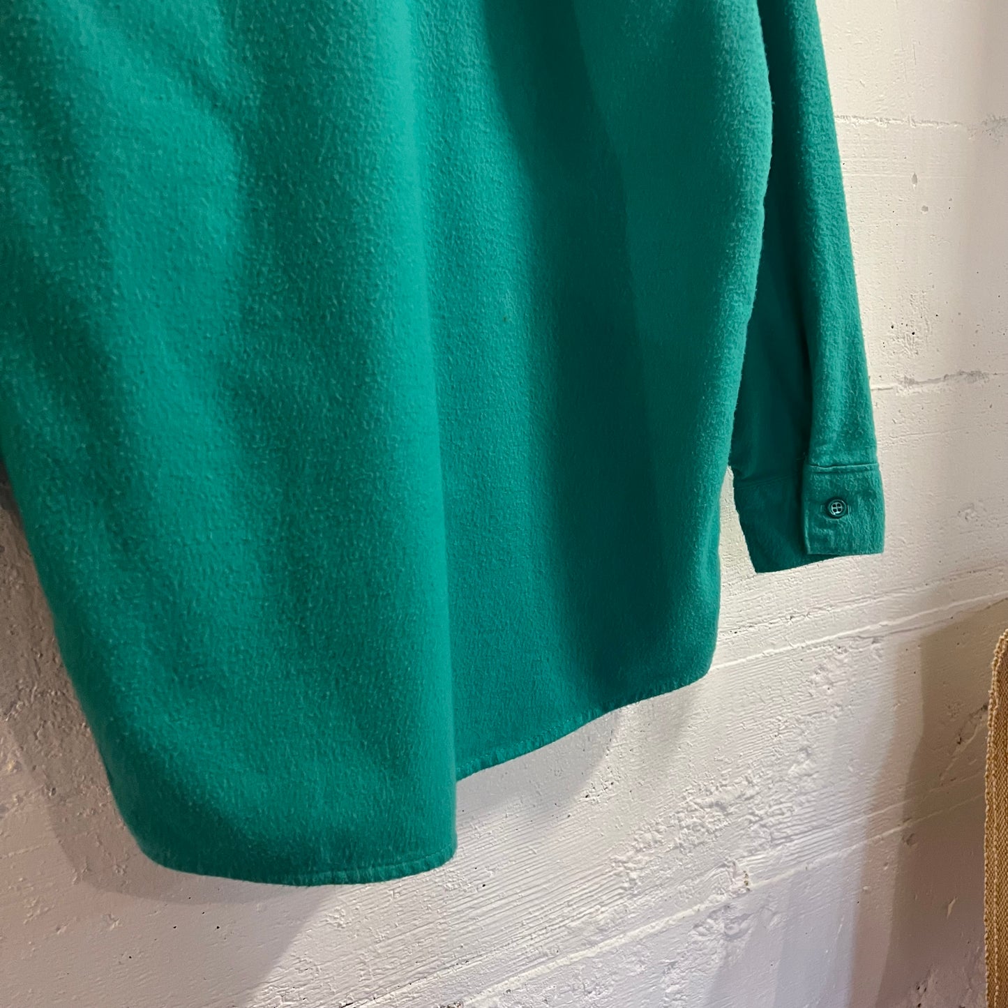 Vintage 70’s/80’s Five Brothers Chamois Cloth Long Sleeve Button Up Shirt - Size XS - Union Made In The USA - Kelly Green
