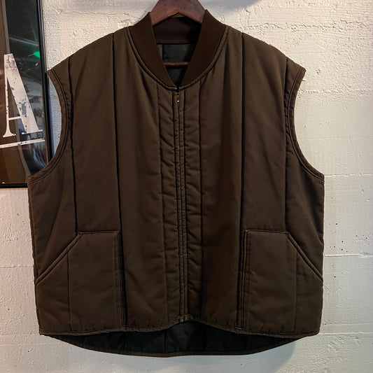 True Vintage Red Kap Insulated Quilted Work Vest - Size 2XL - Made In USA - Brown/Black