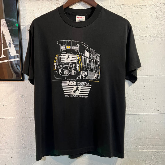 Vintage 1991 Northern Suffolk Railway Single Stitch T-Shirt - Size Large - Made In USA - Black