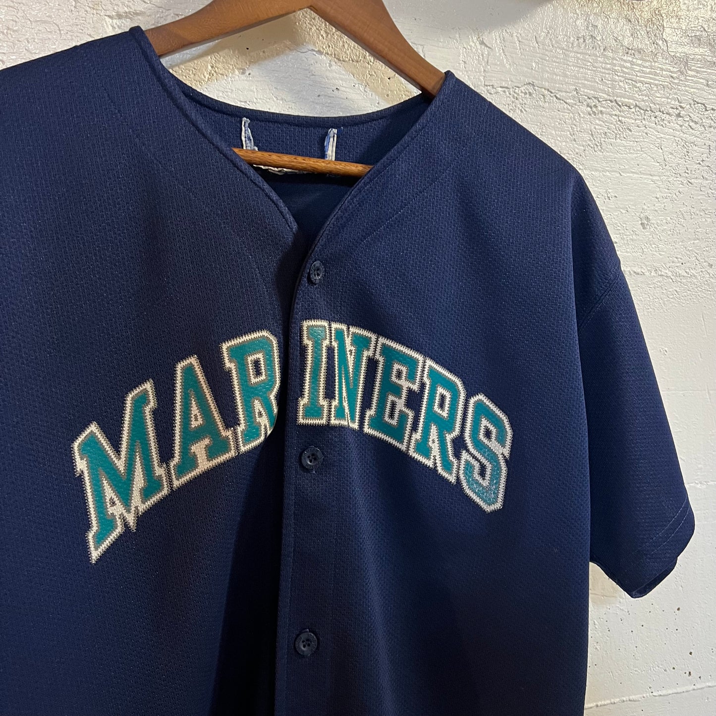Vintage 90’s Starter Seattle Mariners ‘Griffey #24’ Mesh Baseball Jersey - Size Medium - Navy/Turquoise/White