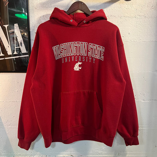 Vintage Y2K Champion Washington State University Hoodie Sweatshirt - Size XL - Red/Gray/White