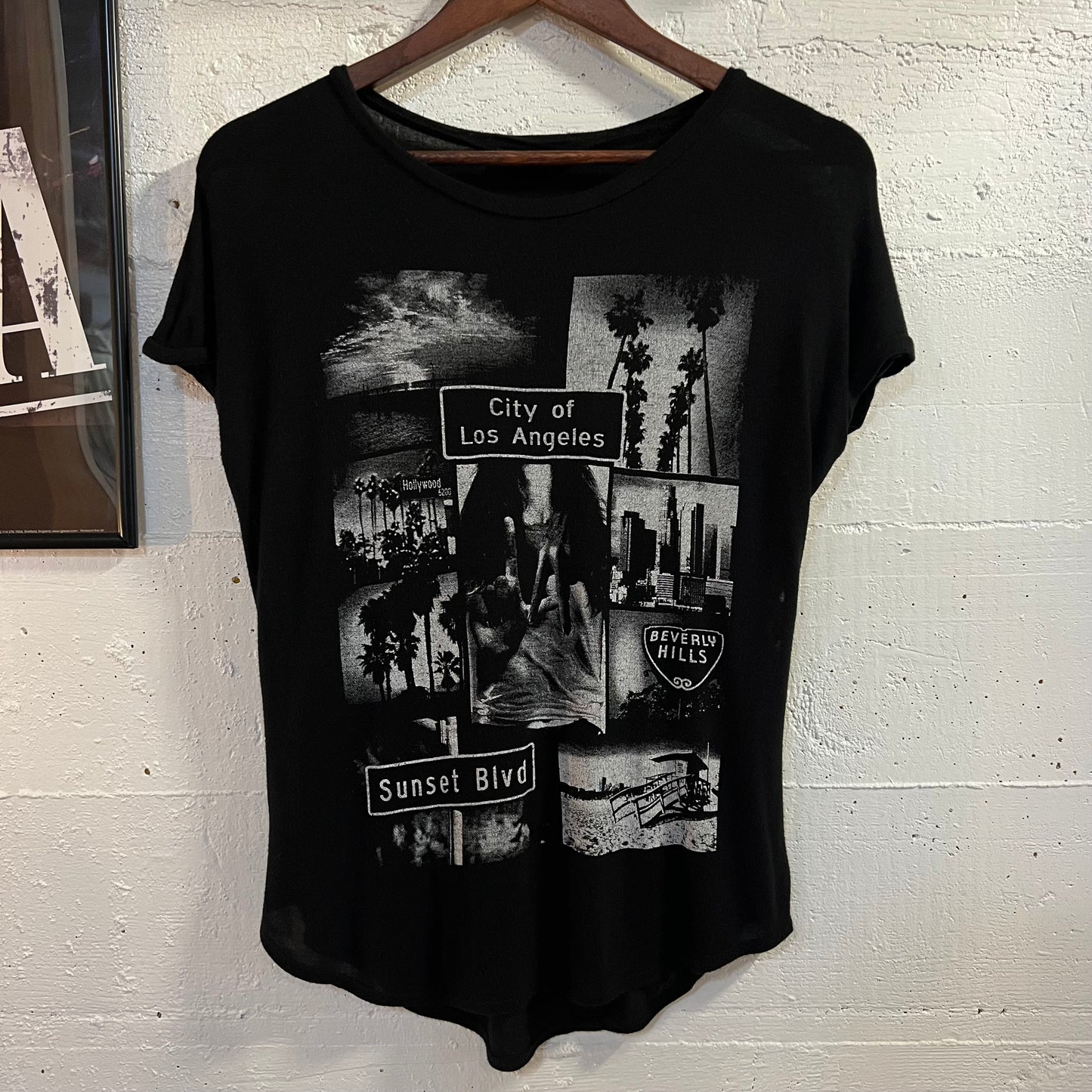 Vintage Y2K Miss Royal T ‘City Of Los Angeles’ Graphic Baby T-Shirt - Size Small - Made In USA - Black/White