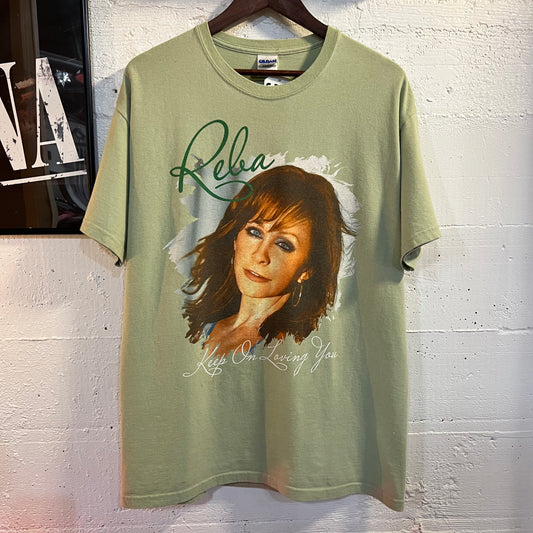 2011 Reba ‘Keep On Loving You’ Tour T-Shirt - Size Large - Sage Green/ Multicolor