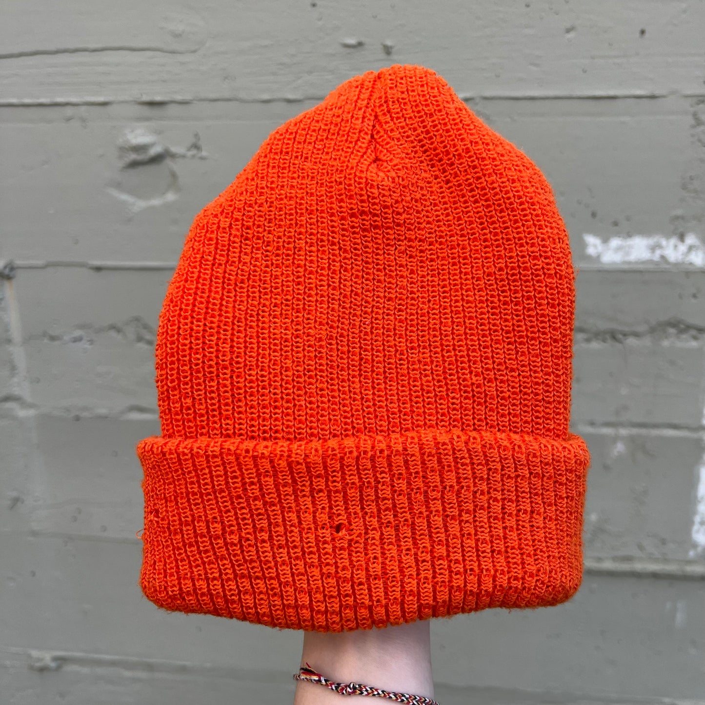 Vintage Burnt Orange Cuffed Watch Cap Beanie - O/S - Made In USA - Burnt Orange