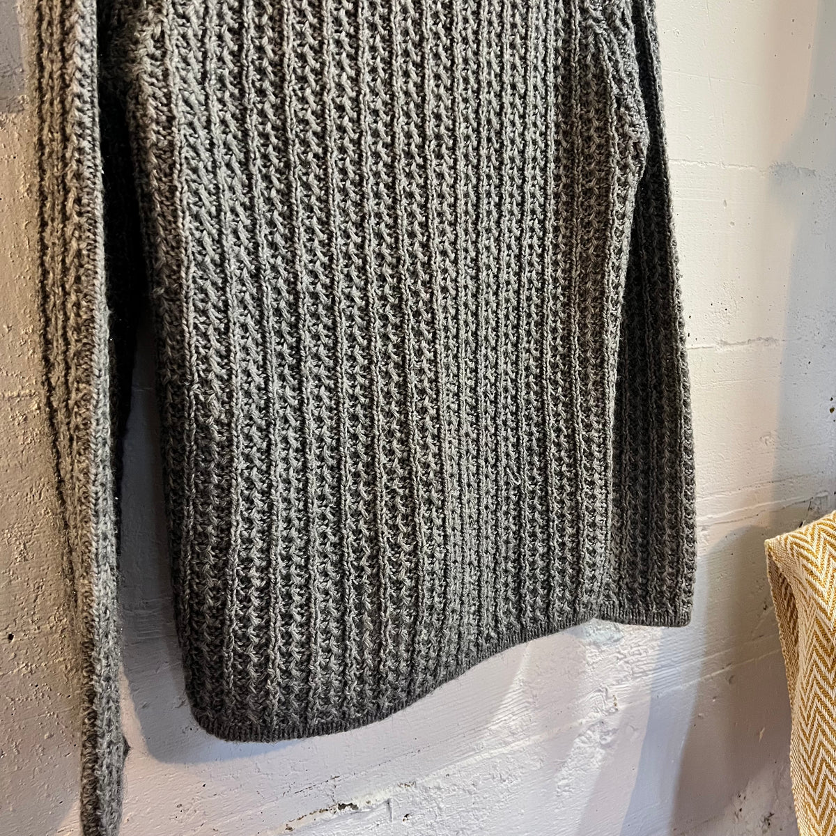 Vintage 70’s/80’s Sears Chunky Knitted Shawl Collar Cardigan Sweater - Size Large - Grey