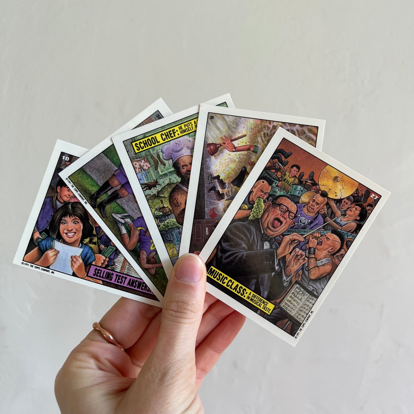 Vintage 1991 Topps Toxic High School Sticker Pack (5 Count)