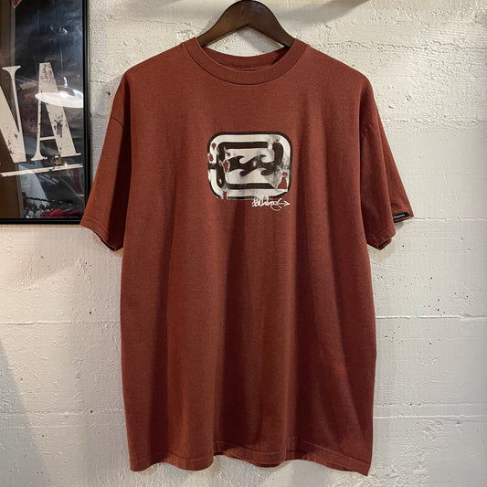 Vintage Early 2000’s Billabong Graphic T-Shirt - Size Large - Terracotta Red