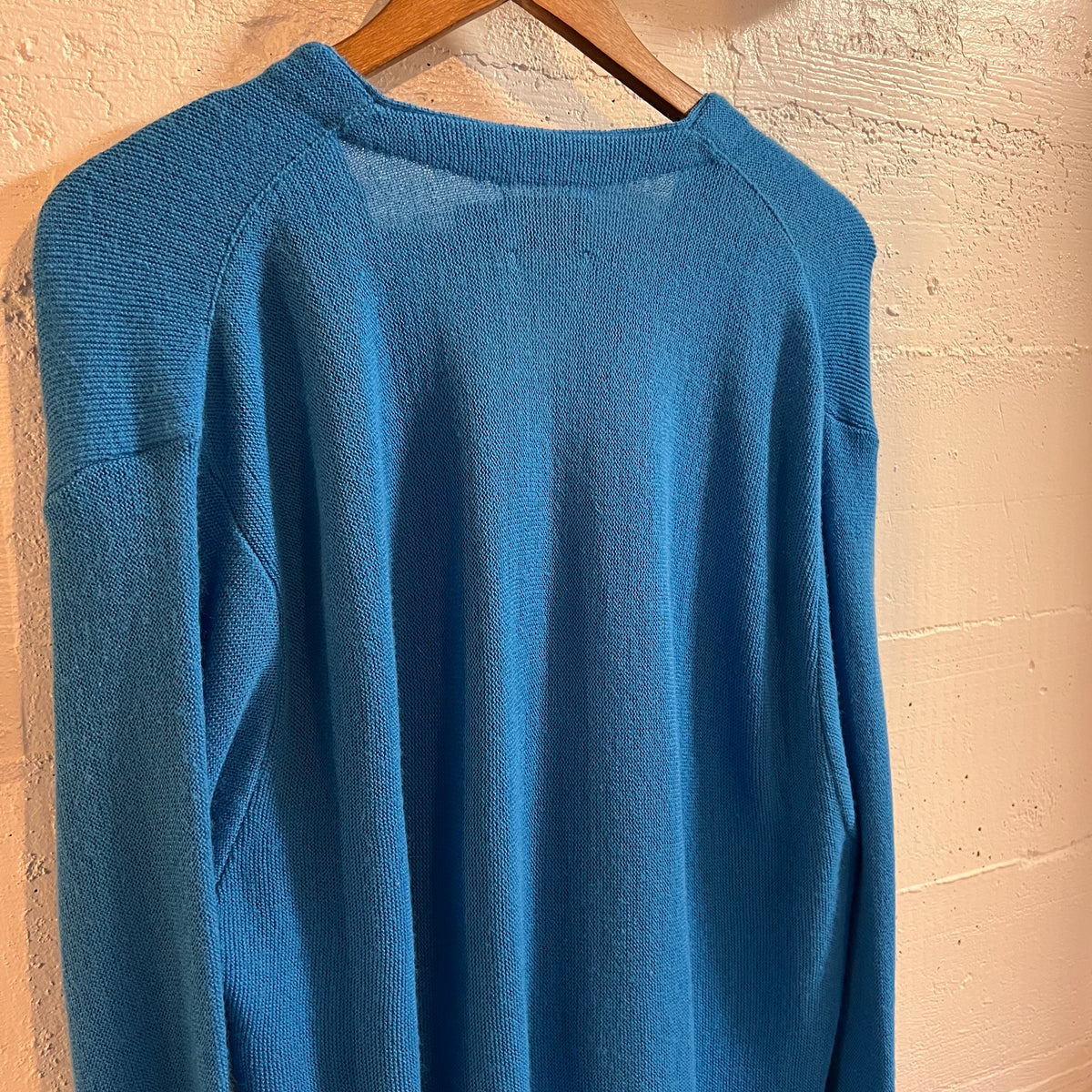 Vintage 70’s/80’s The Fox Collection J.C.Penney Knitted Cardigan Sweater - Size Large Regular - Made In USA - Blue