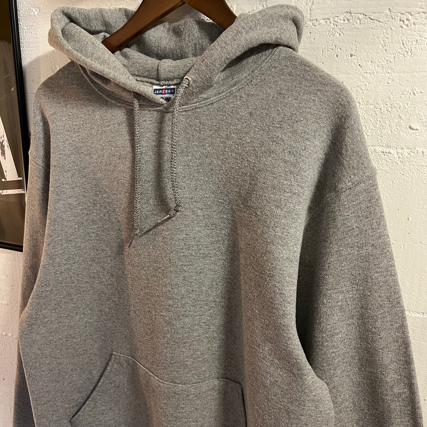 Vintage 2000’s Jerzees Blank Hoodie Sweatshirt - Size Medium - Heather Grey