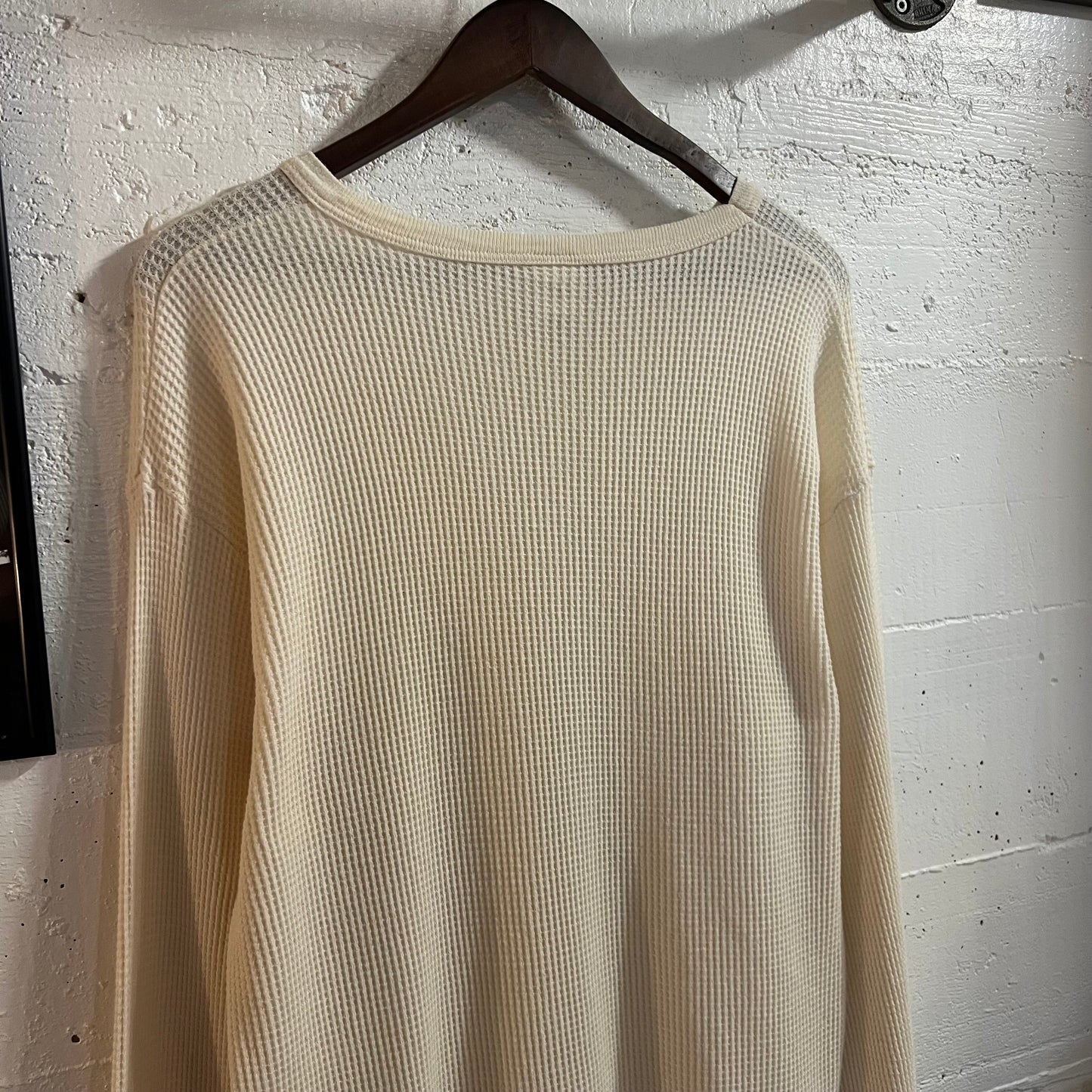 Vintage 90’s Glaciers Edge Waffle Knit Long Sleeve Thermal Shirt - Size XL - Antique White