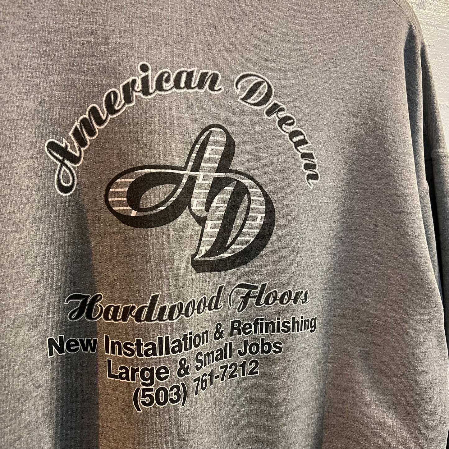 Vintage 90's Jerzees 'American Dream' Crewneck Sweatshirt - Size XL - Gray