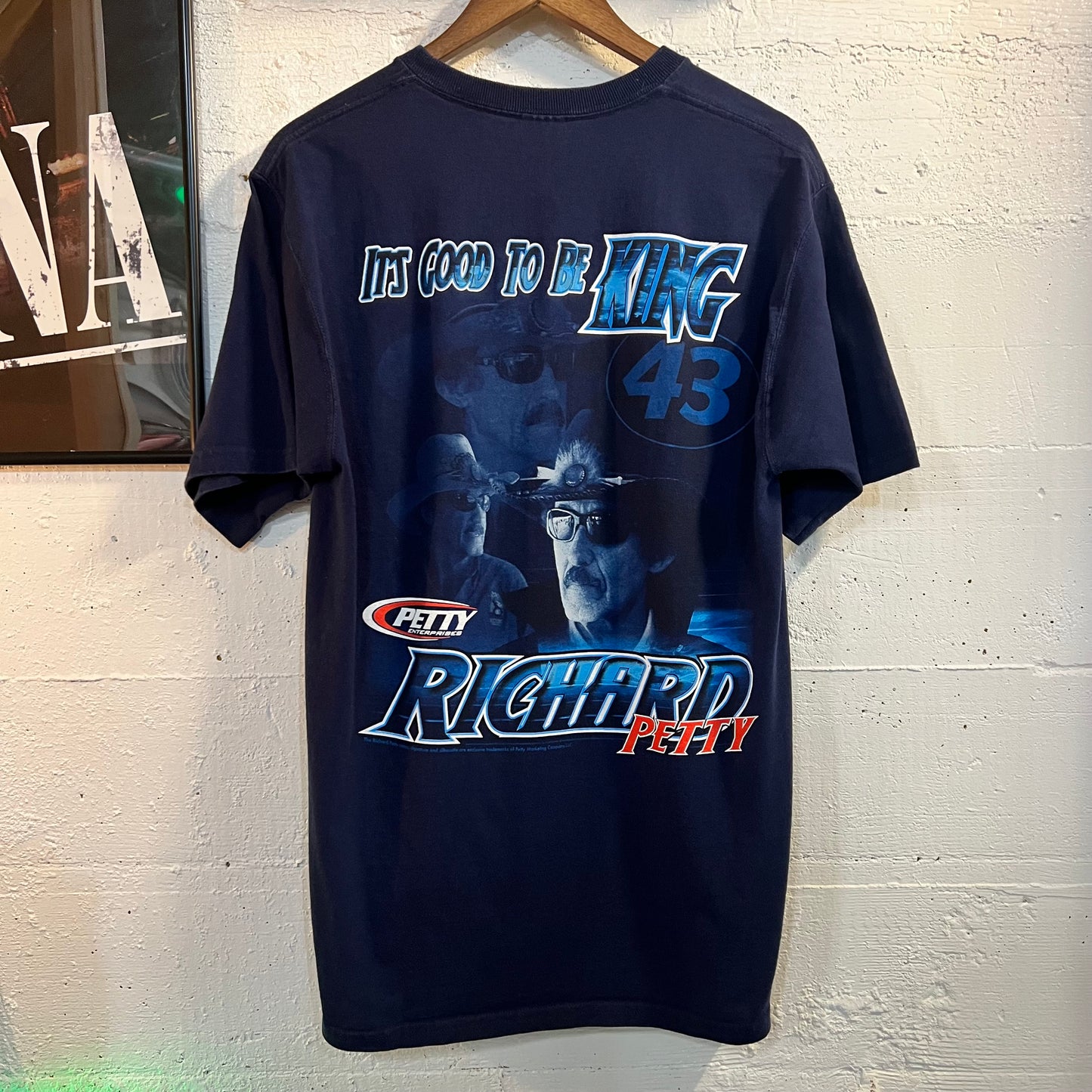 Vintage Y2K Richard Petty Nascar Racing T-Shirt - Size Large - Navy