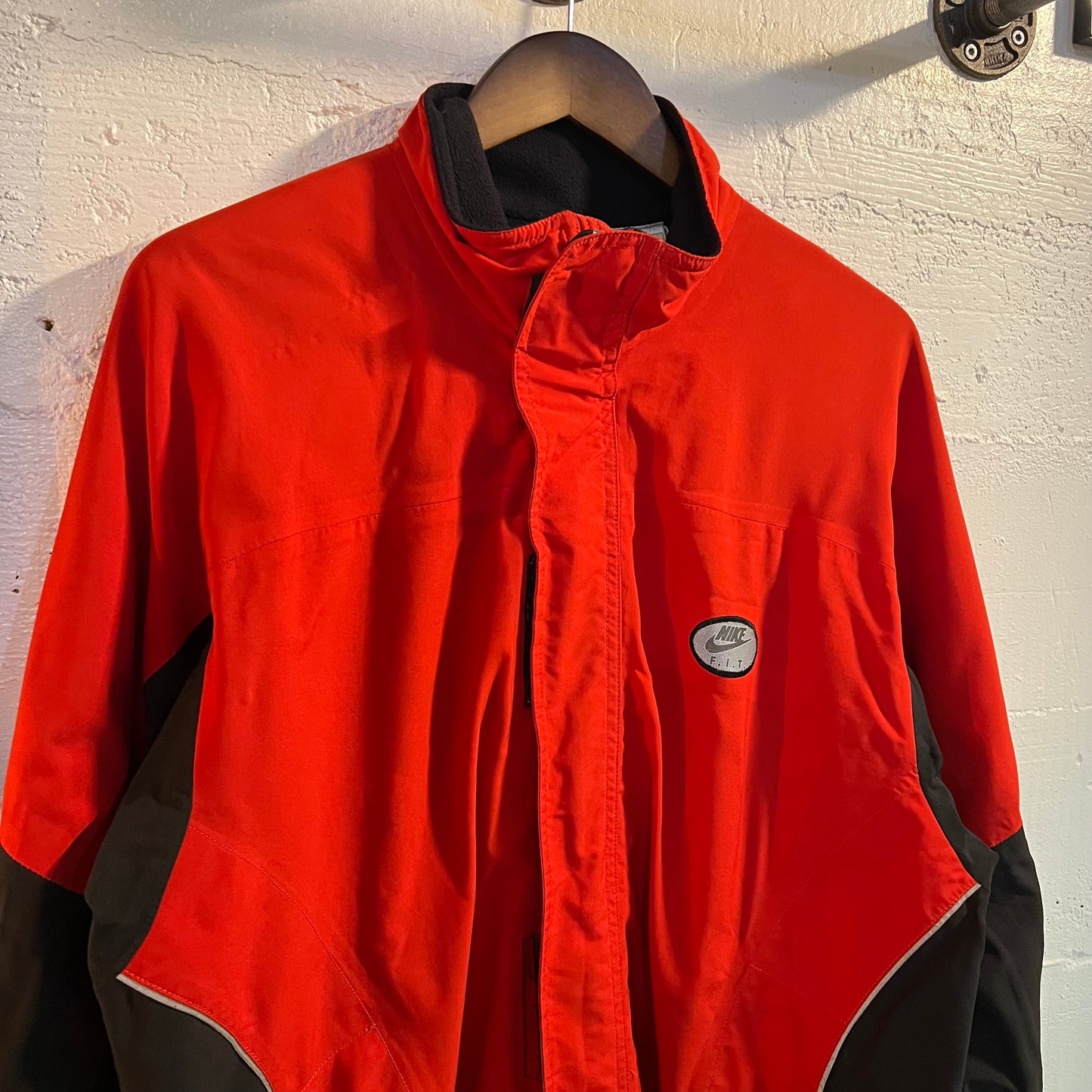 Vintage 90's Nike Fit Reflective Piping Windbreaker Jacket - Size Medium - Red/Black - White Tag