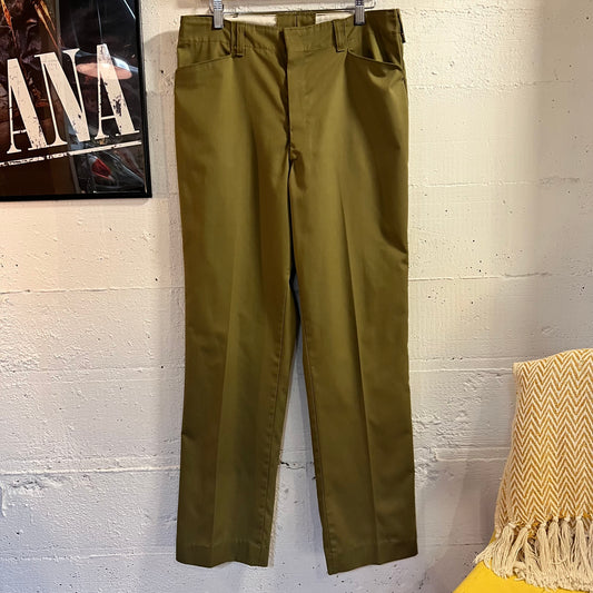 True Vintage 1960's Boy Scouts Of America BSA Pleated Trouser Pants - 31"x30" - Union Made In USA - Olive Drab
