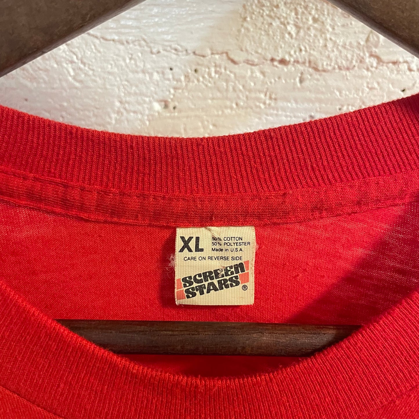 Vintage 1985 New England Patriots ‘Super Bowl XX’ Single Stitch T-Shirt - Size XL - Made In USA - Red/Black/White