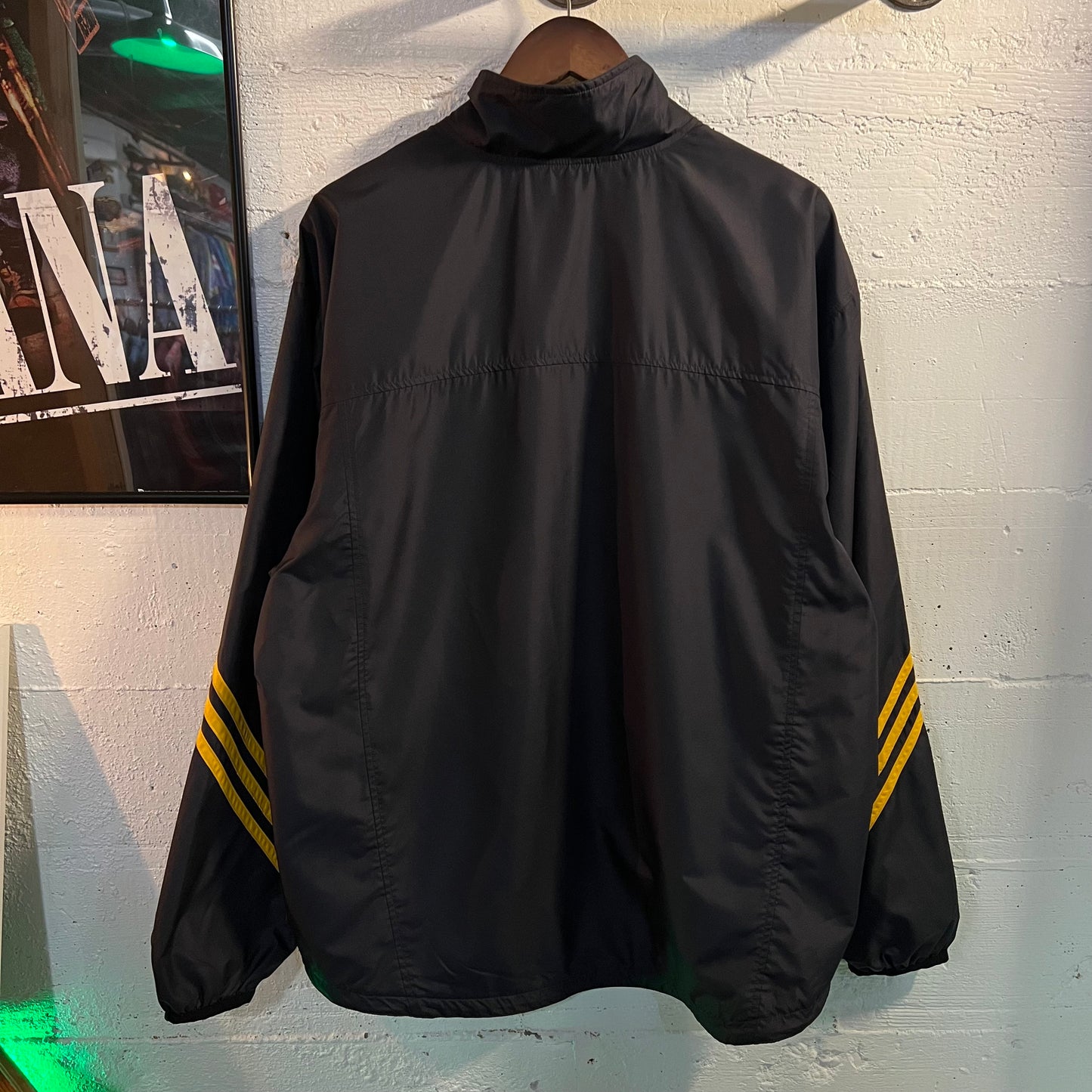 Vintage 2003 Adidas Embroidered Full Zip Windbreaker Jacket - Size Large - Navy/Yellow