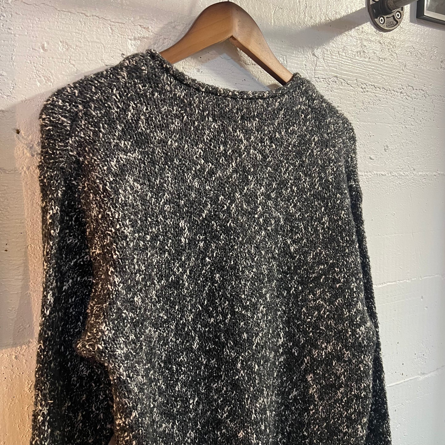 Vintage Alps Women’s V-Neck Sweater - Size Large - Made In USA - Black/White