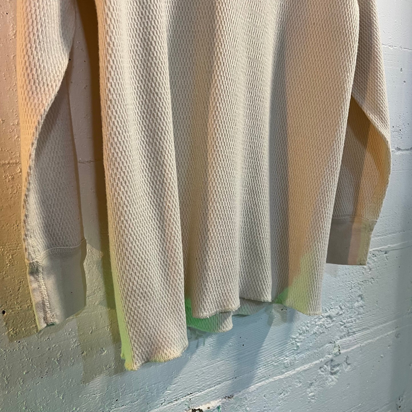 Vintage J.E. Morgan Knitting Mills Thermal Undershirt Long Sleeve - Size Large - Made In USA - White