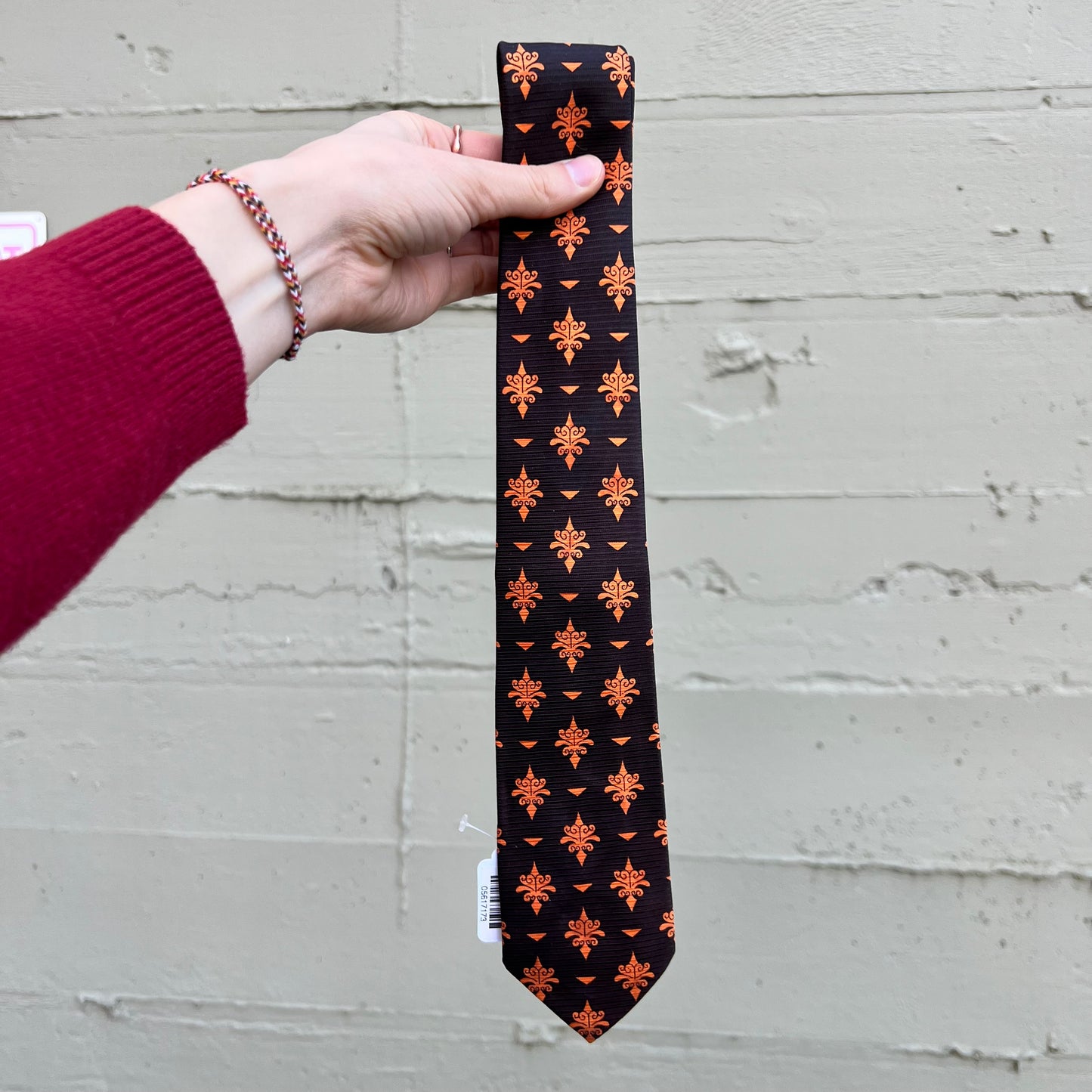 True Vintage 1950's Penney's Towncraft Slim Necktie - Brown/Orange - Made In USA