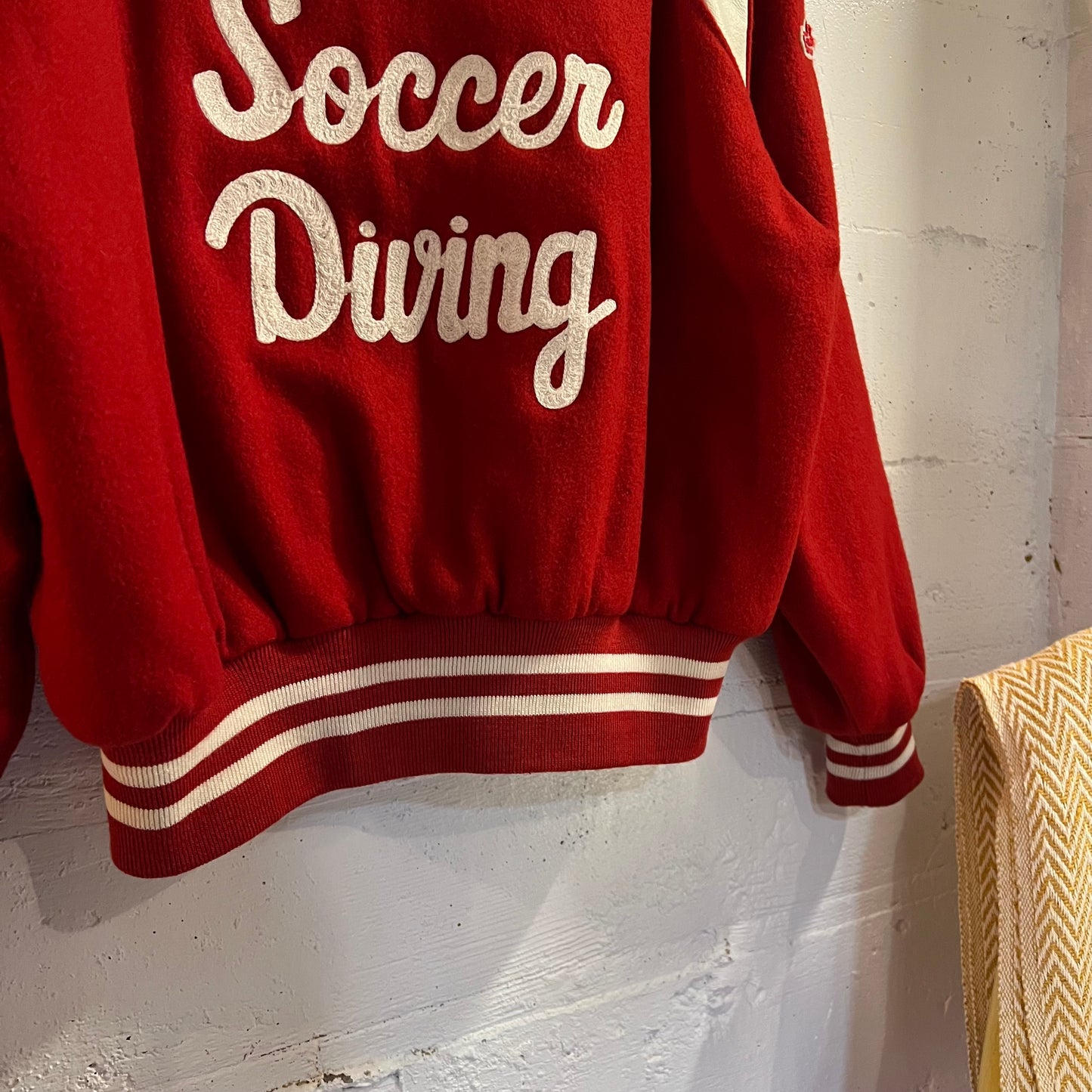 Vintage 2003 Holloway Wool & Leather Varsity Letterman Jacket - Size XL - Made In USA - Red/White