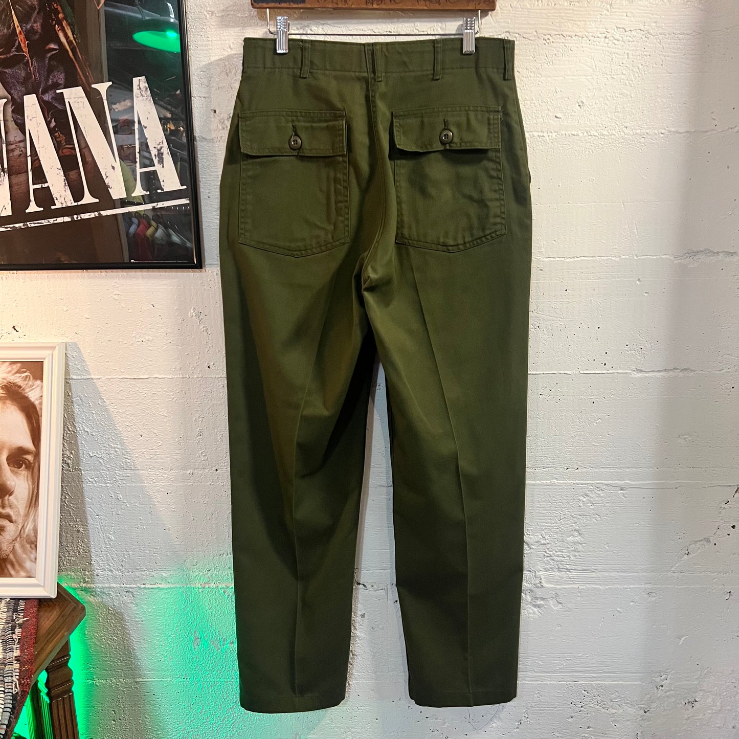 Vintage 1980's U.S. Military (USGI) OG-507 Durable Press UtilityTrousers - Size 32x31 - Olive Drab Green
