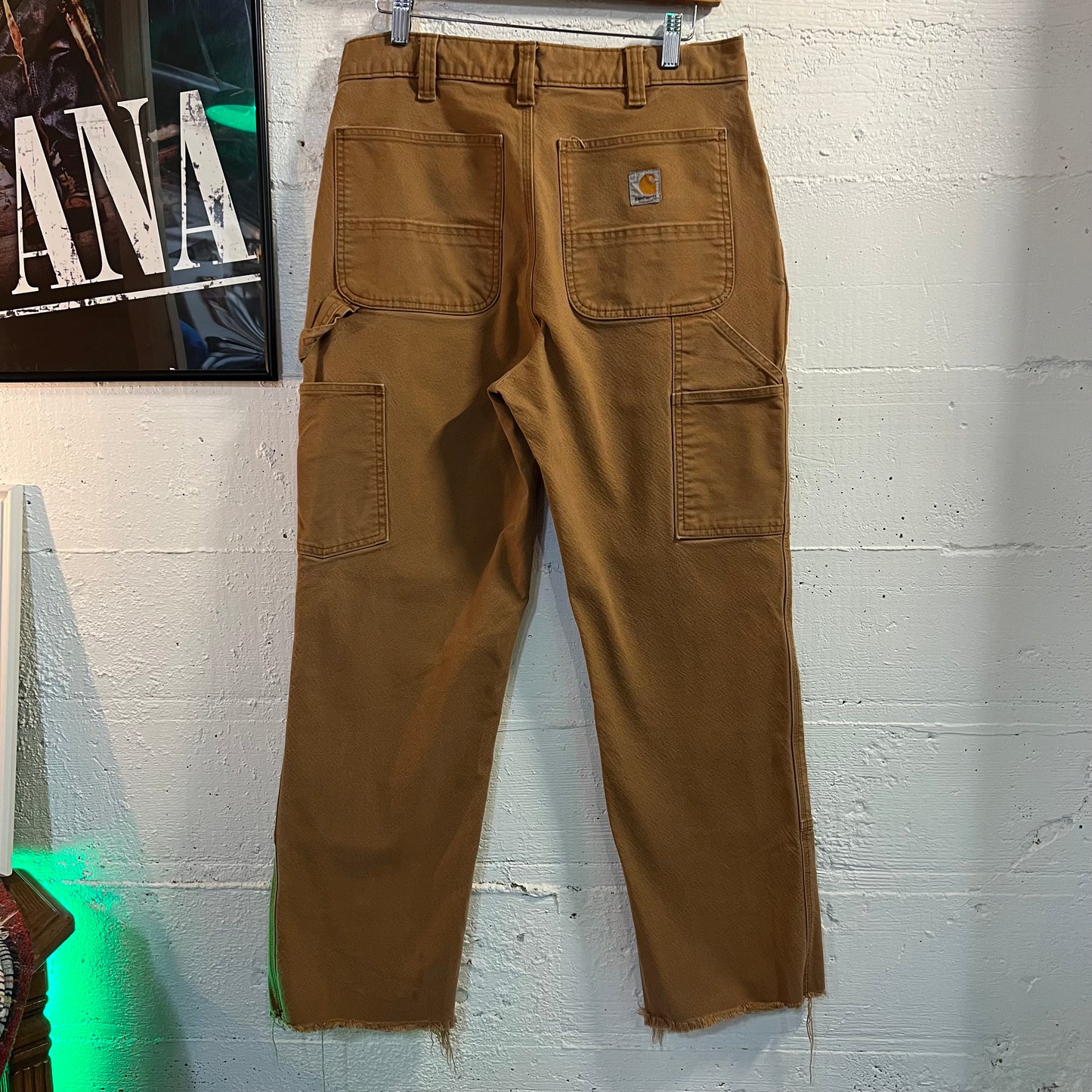 Carhartt Double Knee Duck Relaxed Fit Pants - Size 32" x 34" - Cropped - Brown