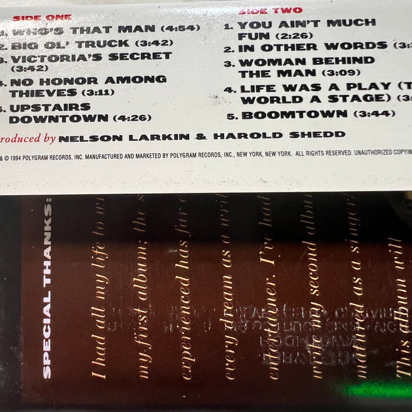 Vintage 1994 Toby Keith 'Boomtown' Cassette Tape