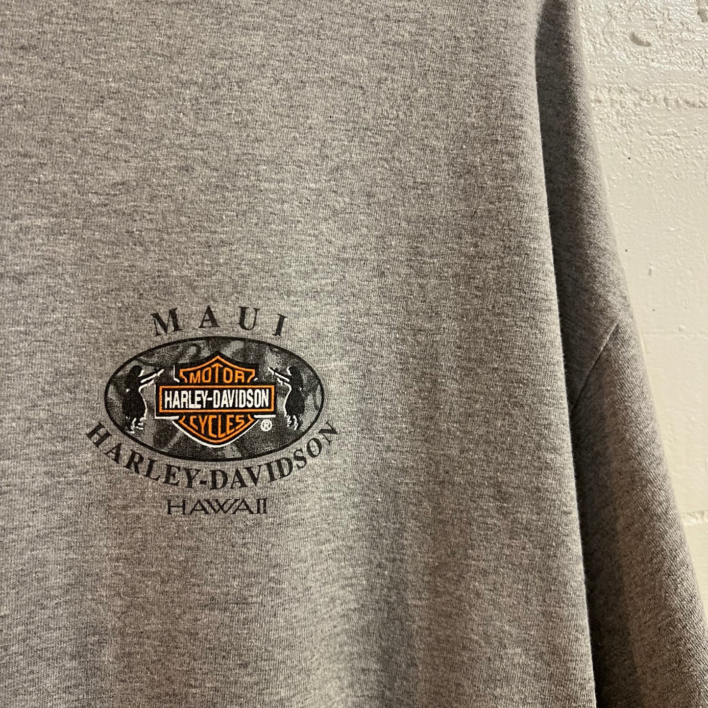 Vintage 1996 Harley Davidson Pacific Maui Hawaii T-Shirt - Size 2XL - Made In USA - Heather Grey