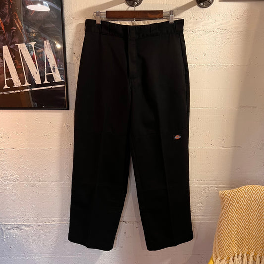 Vintage 2000's Dickies 85283 Loose Double Knee Work Pant - Size 30" x 29" - Black - Cotton/Poly Blend