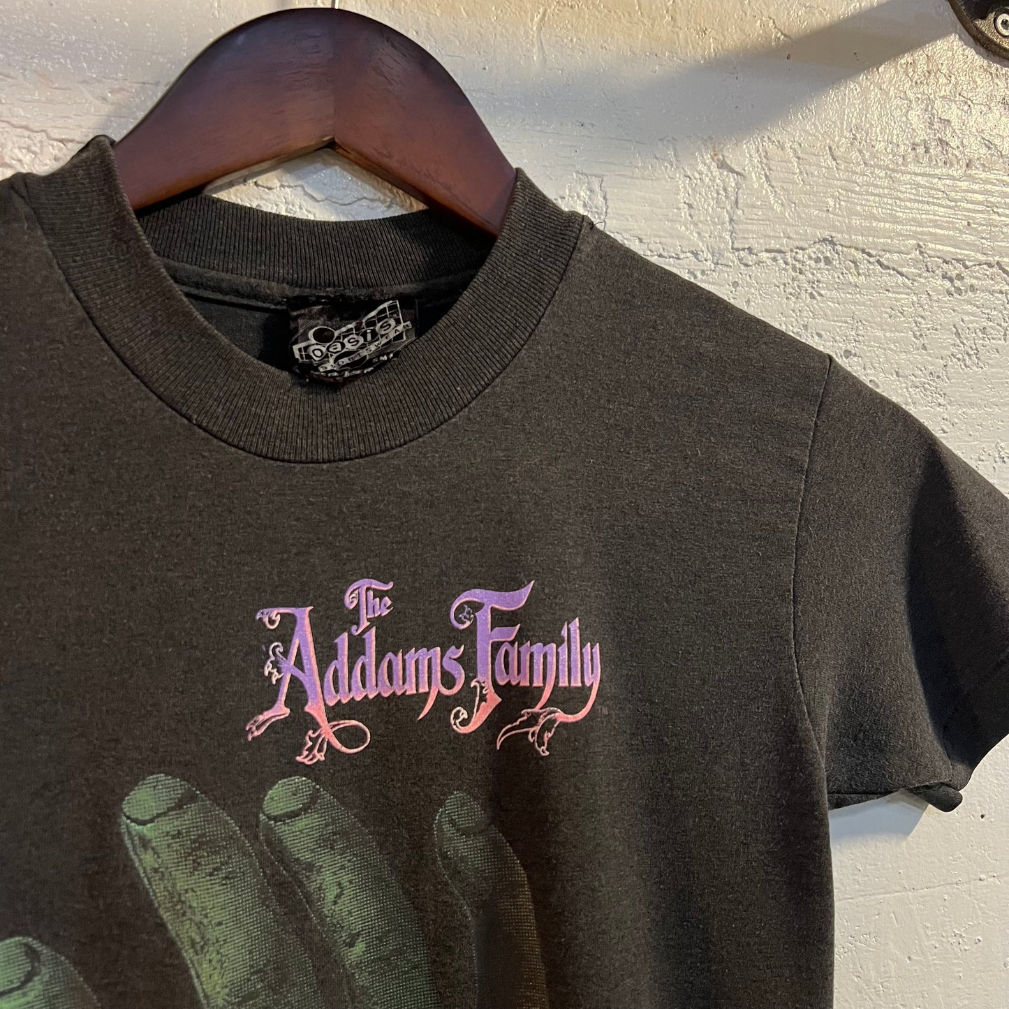 Vintage 1991 The Addams Family 'Thing' Hand Single Stitch Graphic T-Shirt - Size Small - Made In USA