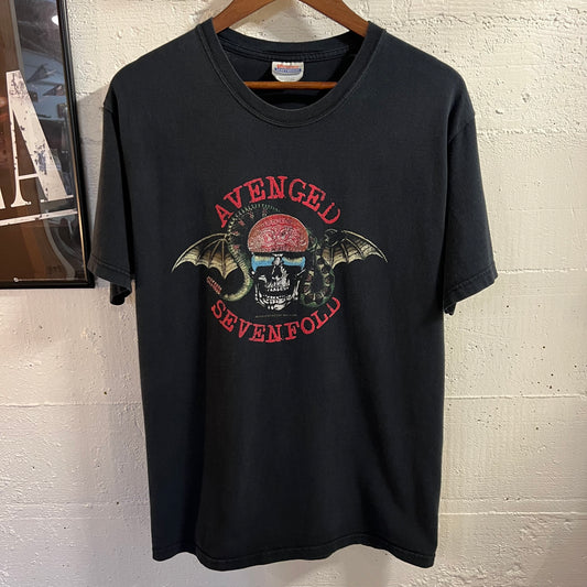 Vintage 90’s Avenged Sevenfold Band Huntington Beach Graphic T-Shirt - Size Medium - Black/Multi