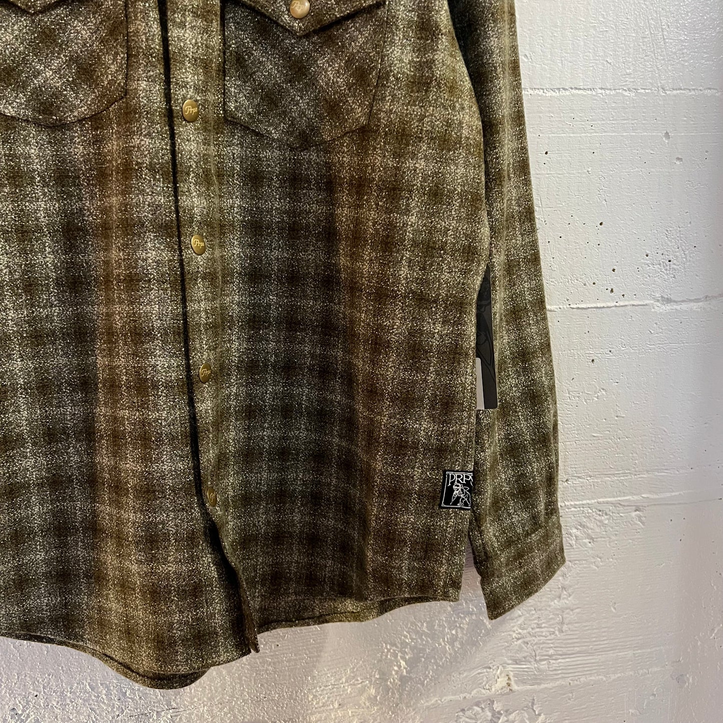 *New* Prps Blend Western Snap Long Sleeve Shirt - Size Medium - Olive