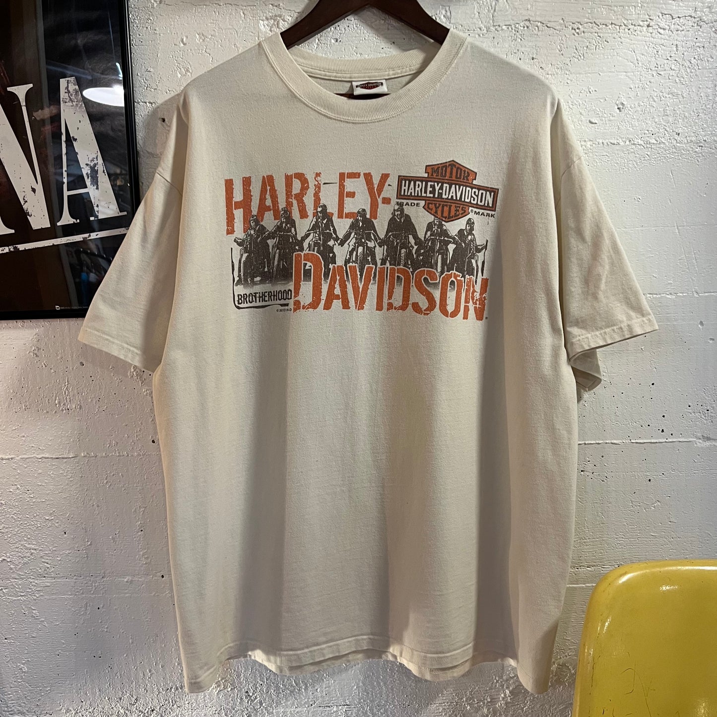 Y2K Harley Davidson Brotherhood Double Sided Graphic T-Shirt - Size XL - White - 100% Cotton