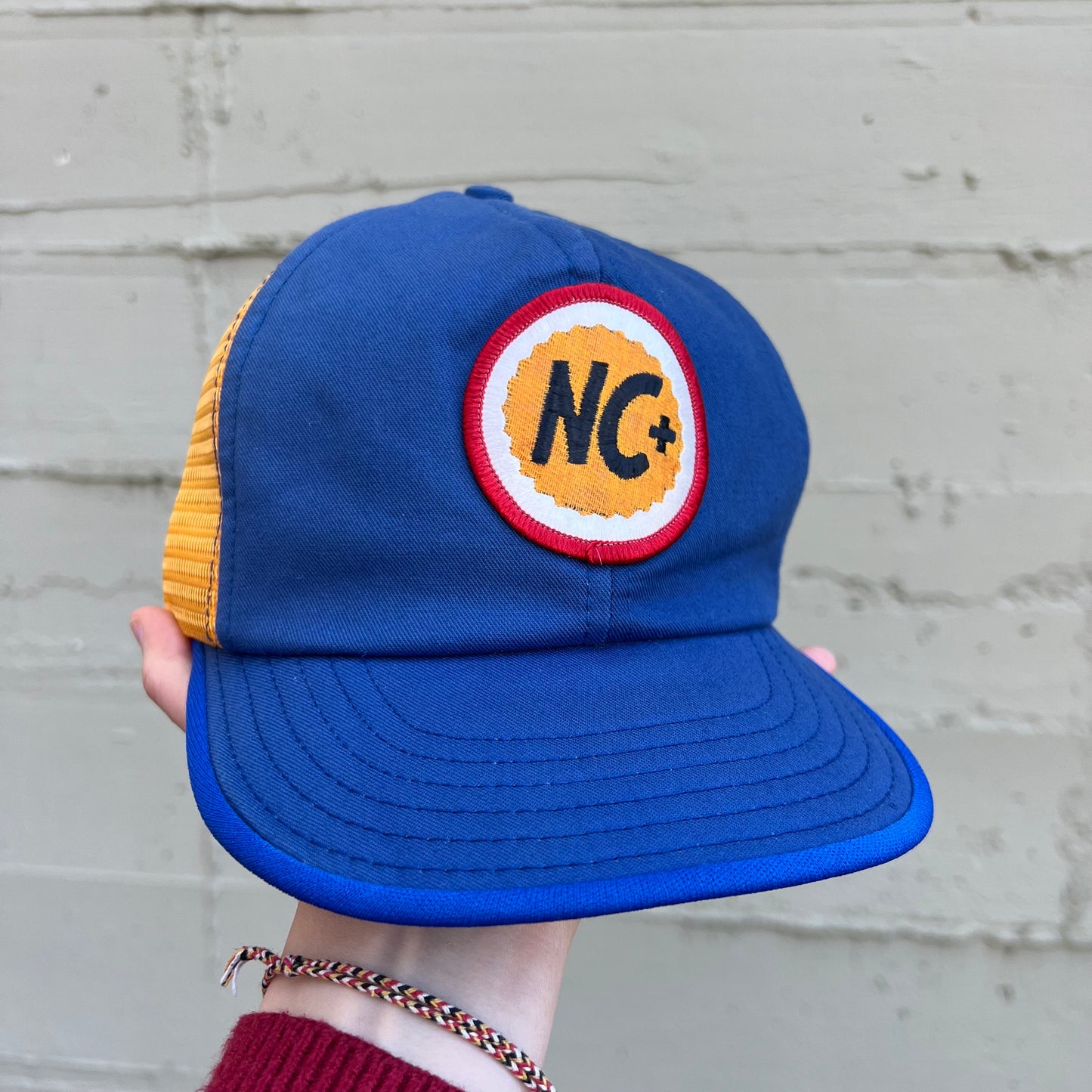 Vintage 1970's 2-Tone NC+ Union Made Mesh Trucker Cap - O/S - Made In USA