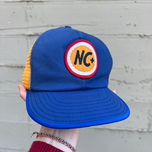 Vintage 1970's 2-Tone NC+ Union Made Mesh Trucker Cap - O/S - Made In USA