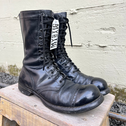 True Vintage 50's/60's Corcoran Leather Paratrooper Jump  Boots - Size 9.5 - Made In USA - Black Leather