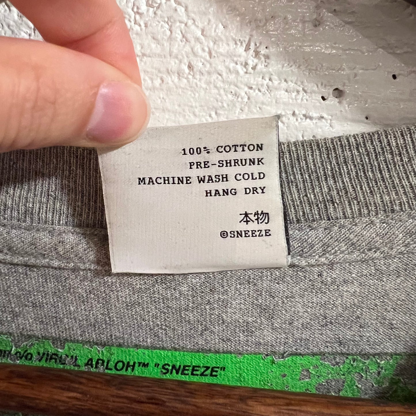 *Pre-Owned* Sneeze Magazine x Virgil Abloh No. 50 2021 Graphic T-Shirt - Size XL - Made In USA - Heather Grey