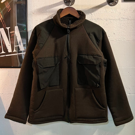 Vintage 90's U.S. Military Fleece Cold Weather Synthetic Fiber Pile Fleece Bear Jacket- Size Large - Made In USA - SP100-95-C-5084