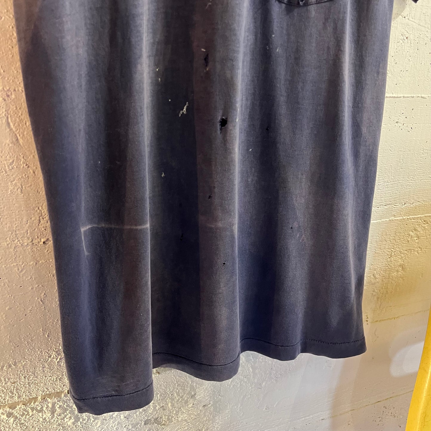 Vintage 80’s Distressed Black Single Stitch Pocket T-Shirt - Size XL - Made In USA - Faded Black